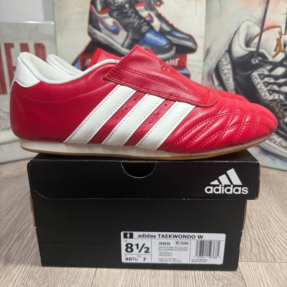 New Adidas Taekwondo "Red Off White Gum Shoes Colorway Women's size 7.5